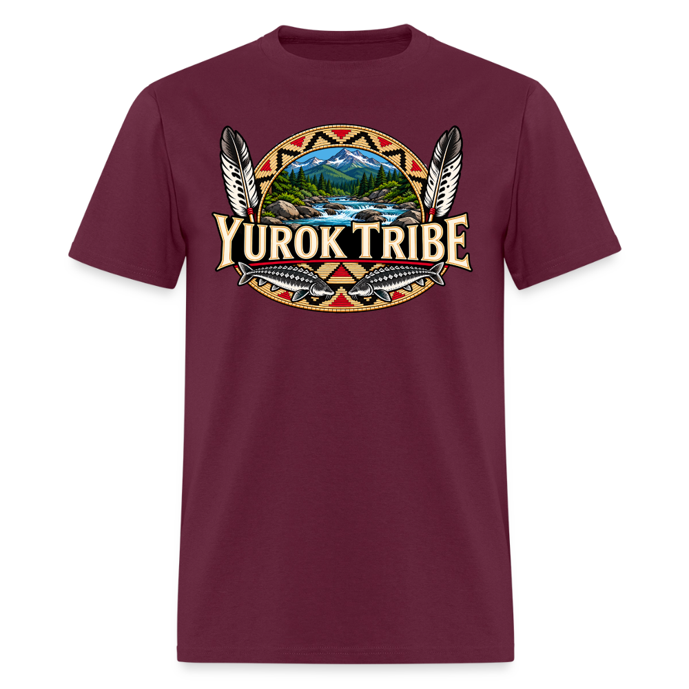 Yurok Tribe Sturgeon Men's T-Shirt - burgundy