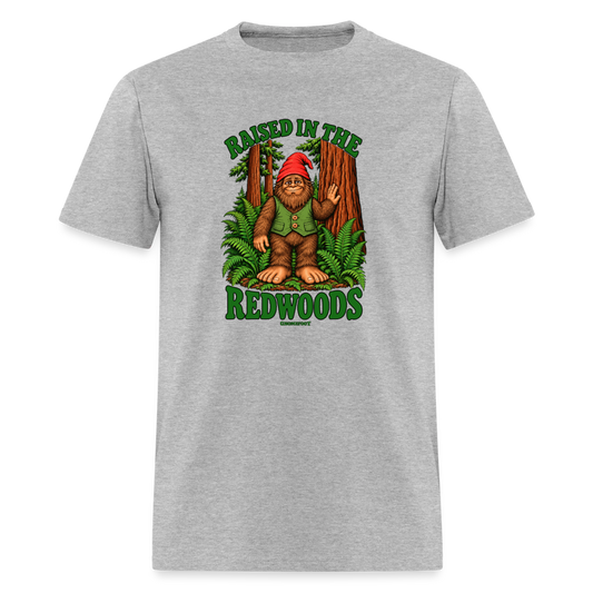 Gnomefoot Raised in the Redwoods Men's T-Shirt - heather gray