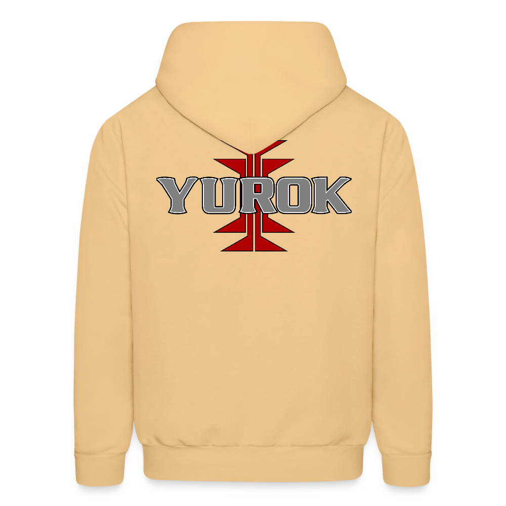 Yurok with Frogs Foot Men's Hoodie - light gold 