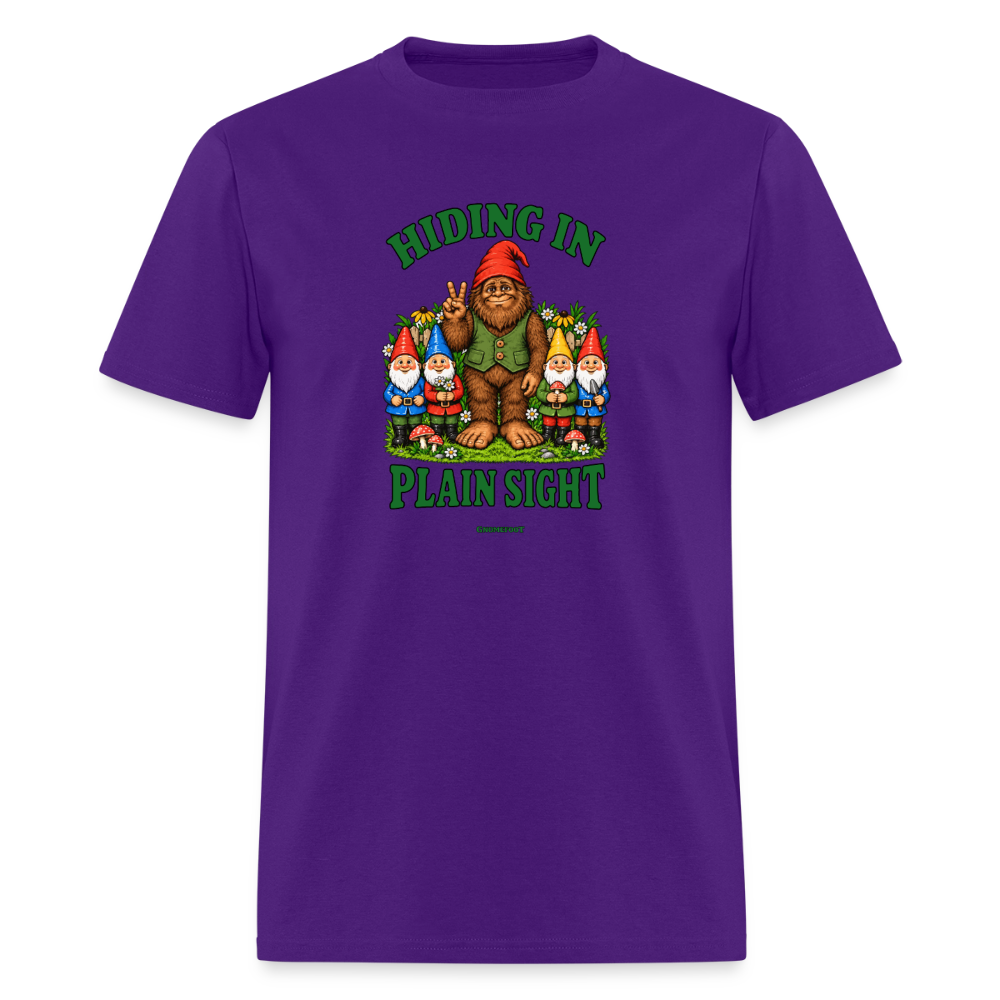 Hiding In Plain Sight Gnomefoot Men's T-Shirt - purple