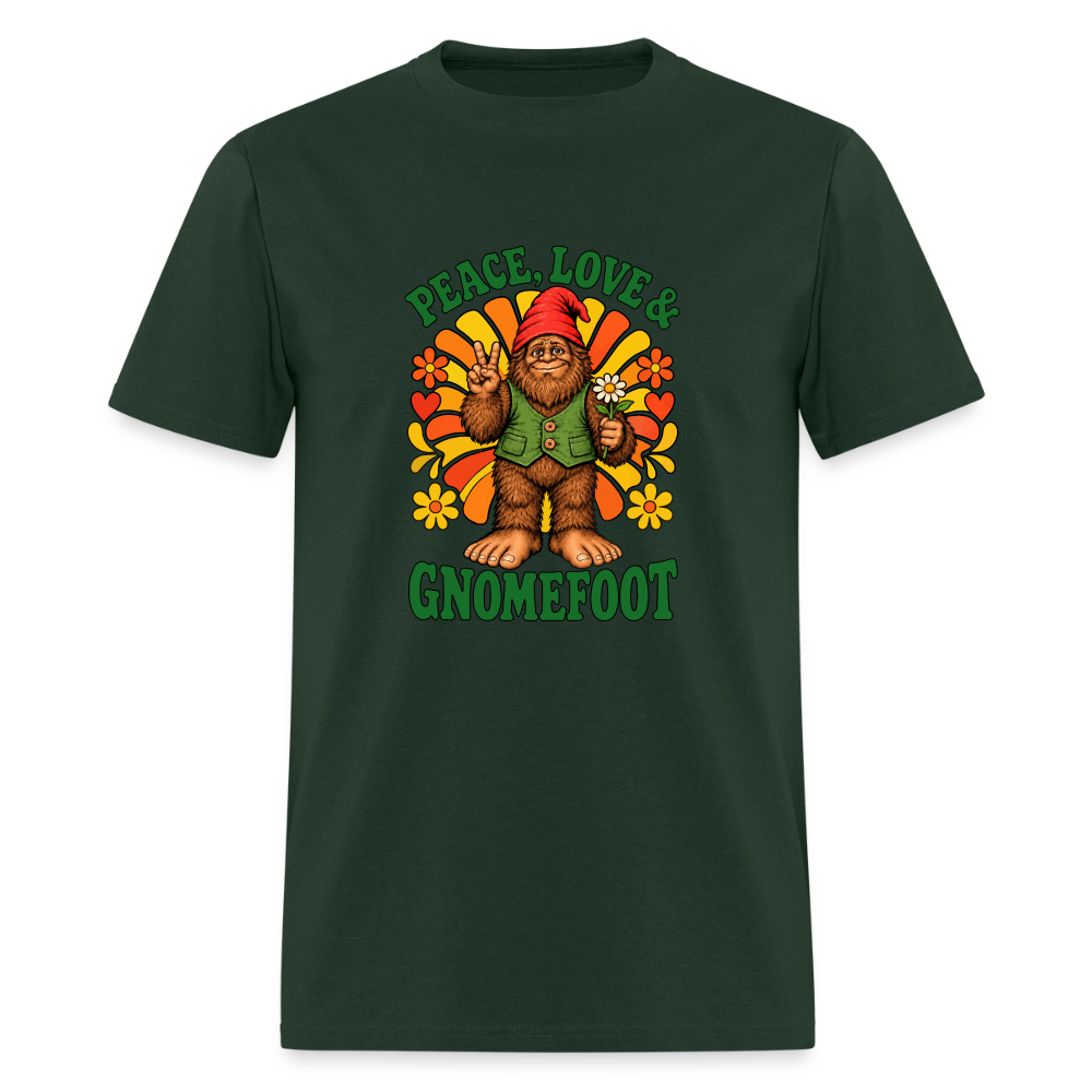 Peace Love and Gnomefoot Men's T-Shirt - forest green