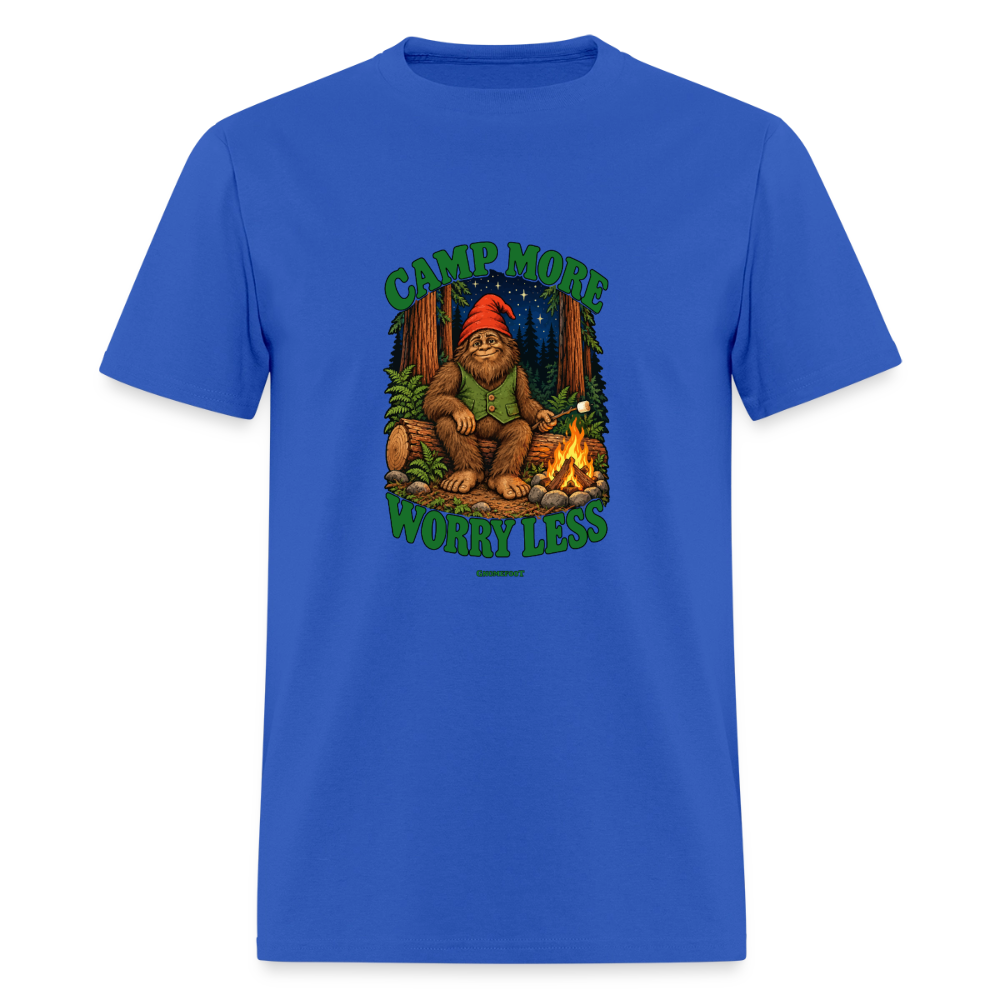 Camp More Worry Less Gnomefoot Men's T-Shirt - royal blue