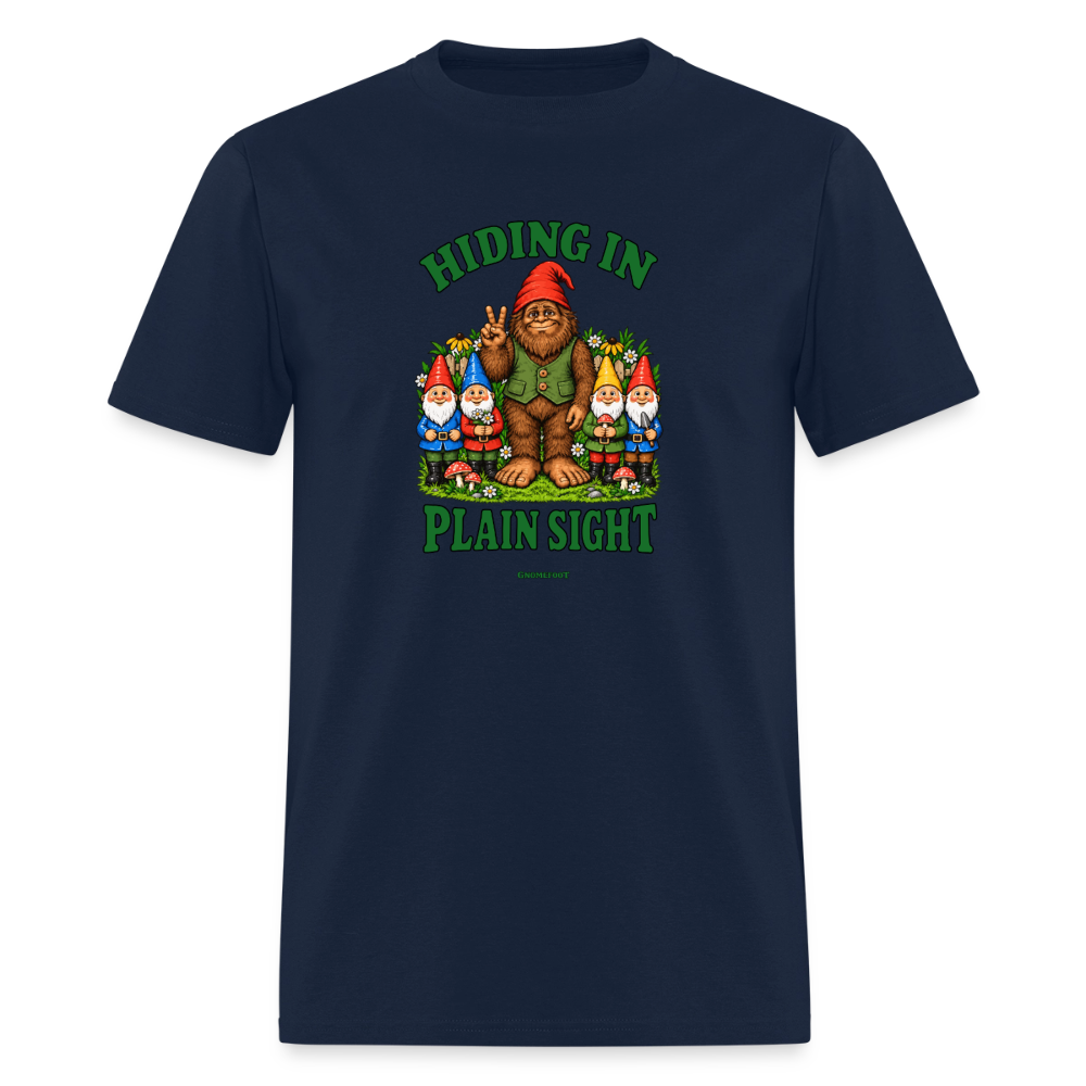 Hiding In Plain Sight Gnomefoot Men's T-Shirt - navy