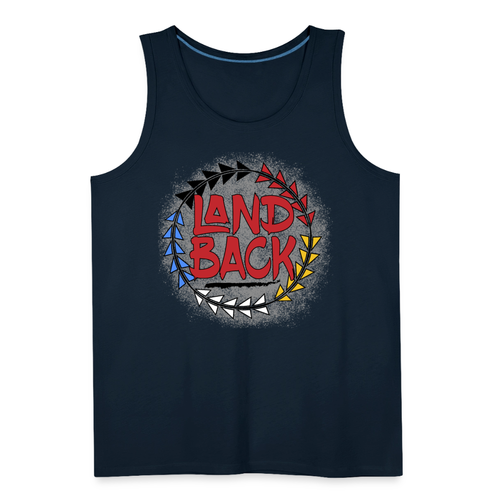 #LandBack Men’s Premium Tank - deep navy