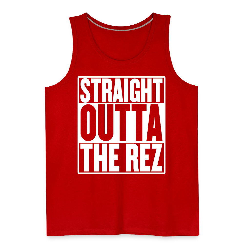 Straight Outta The Rez Men’s Premium Tank - red