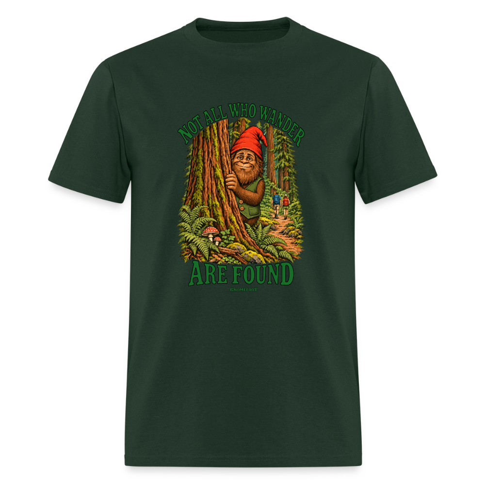 Not All Who Wander Are Found Gnomefoot Men's T-Shirt - forest green