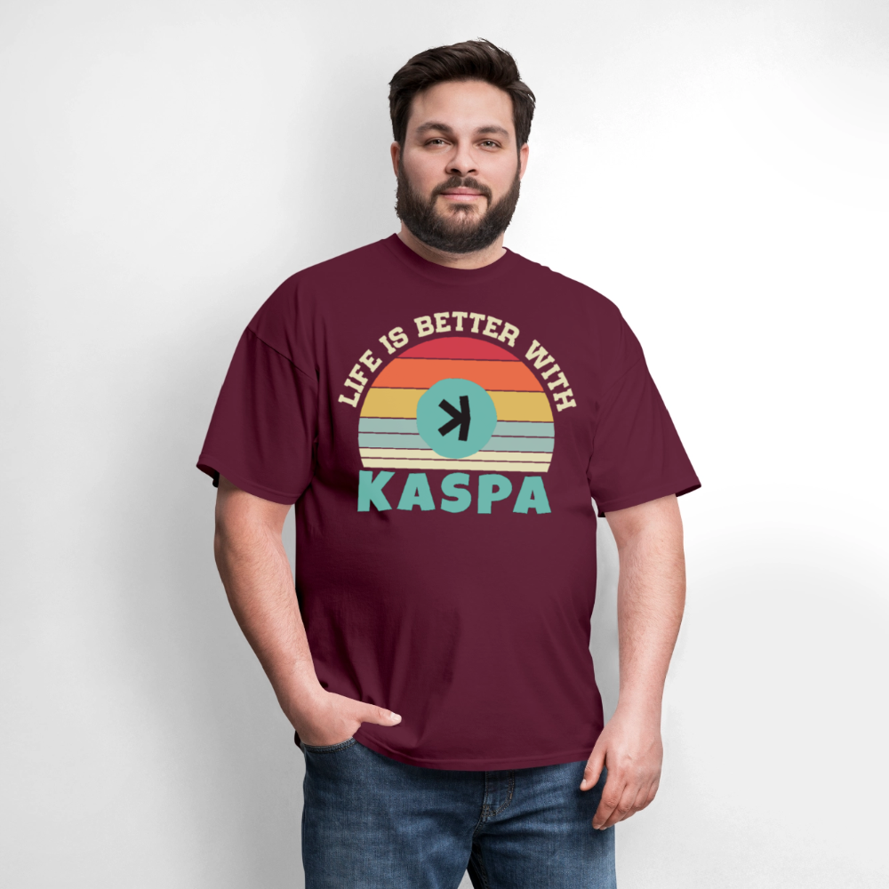 Life is better with Kaspa T-shirt - burgundy