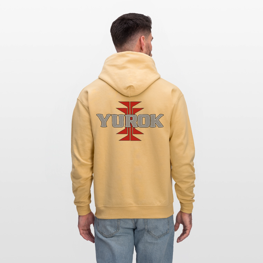 Yurok with Frogs Foot Men's Hoodie - light gold 