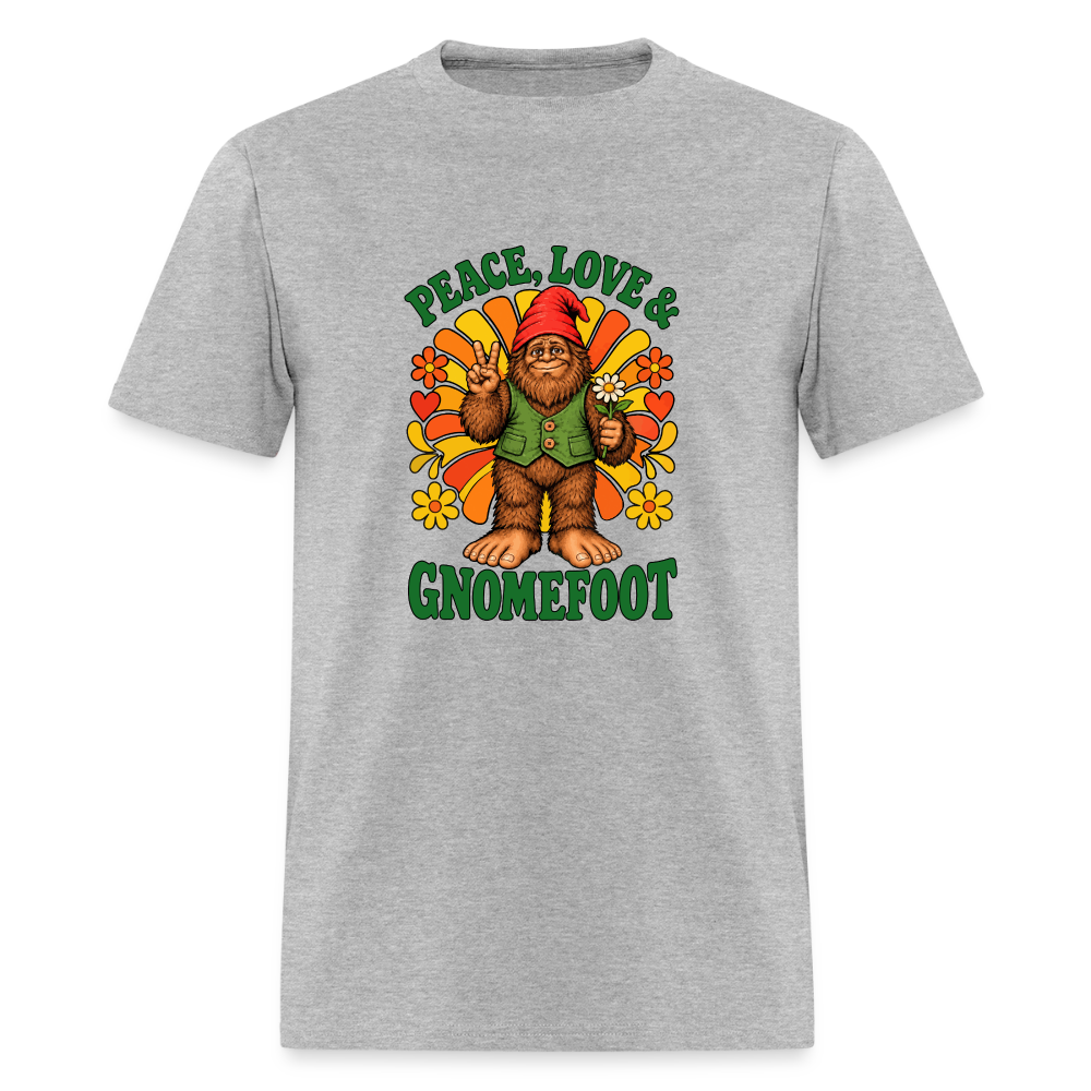 Peace Love and Gnomefoot Men's T-Shirt - heather gray