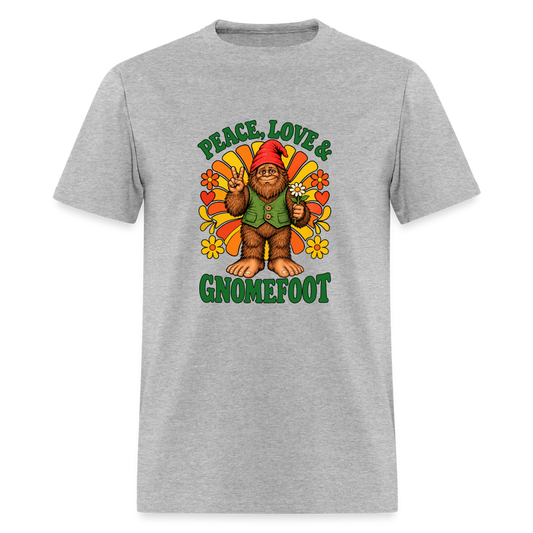 Peace Love and Gnomefoot Men's T-Shirt - heather gray