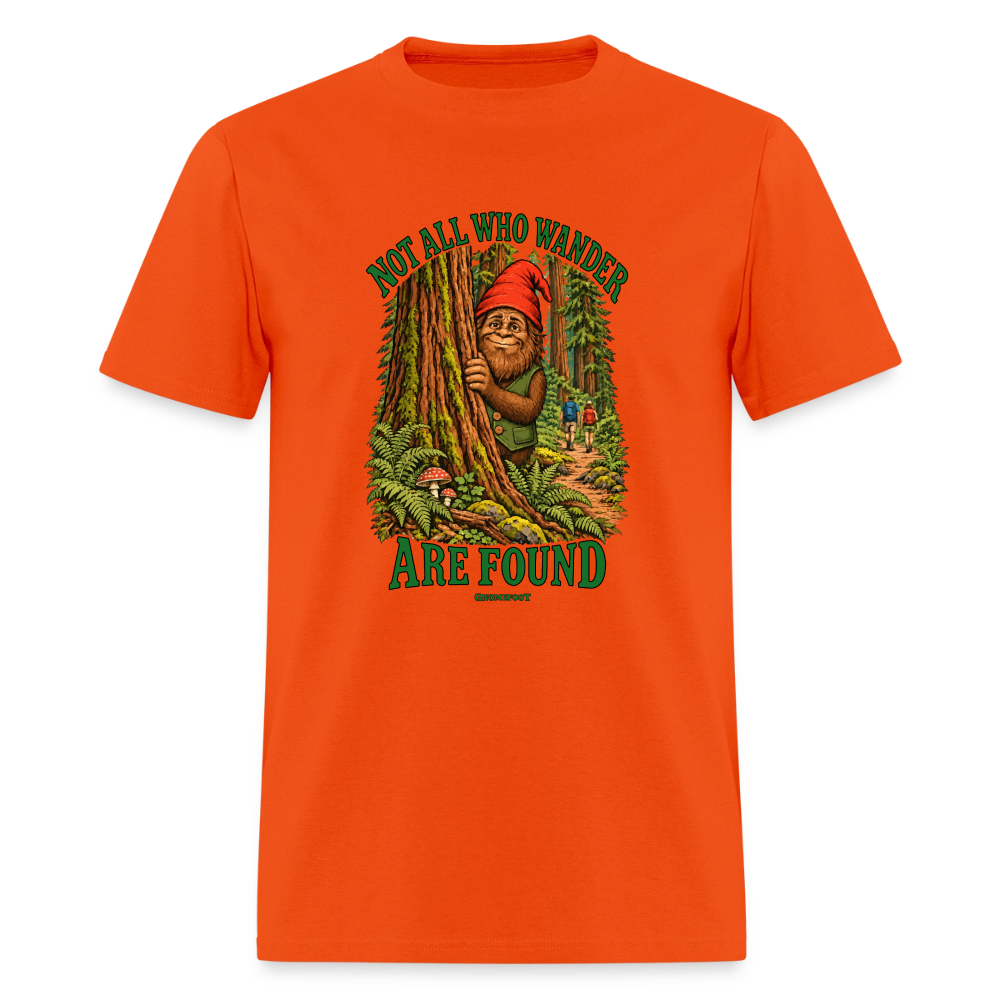 Not All Who Wander Are Found Gnomefoot Men's T-Shirt - orange
