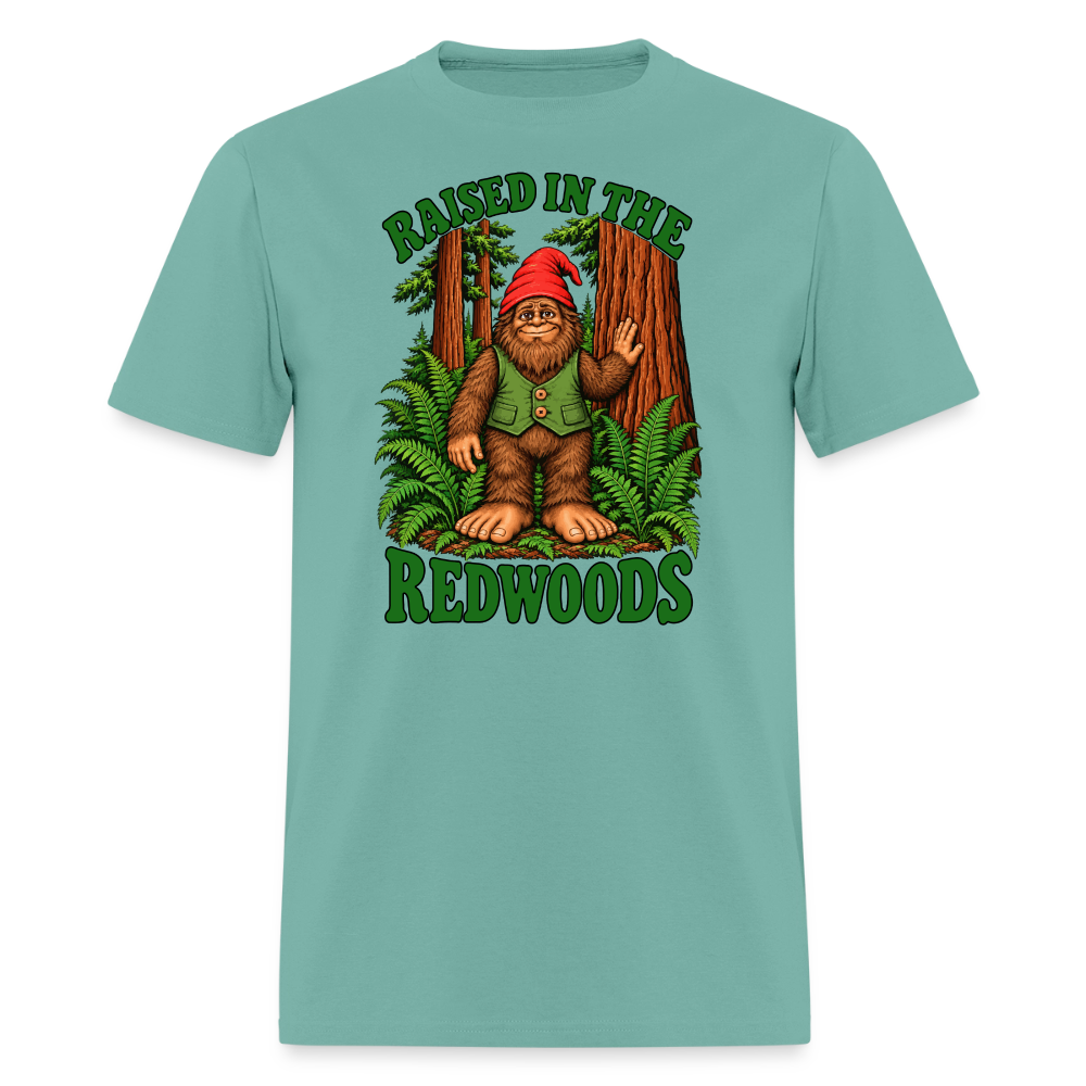 Gnomefoot Raised in the Redwoods Men's T-Shirt - aquatic