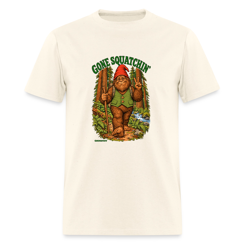 Gone Squatchin Gnomefoot Men's T-Shirt - sweet cream heather