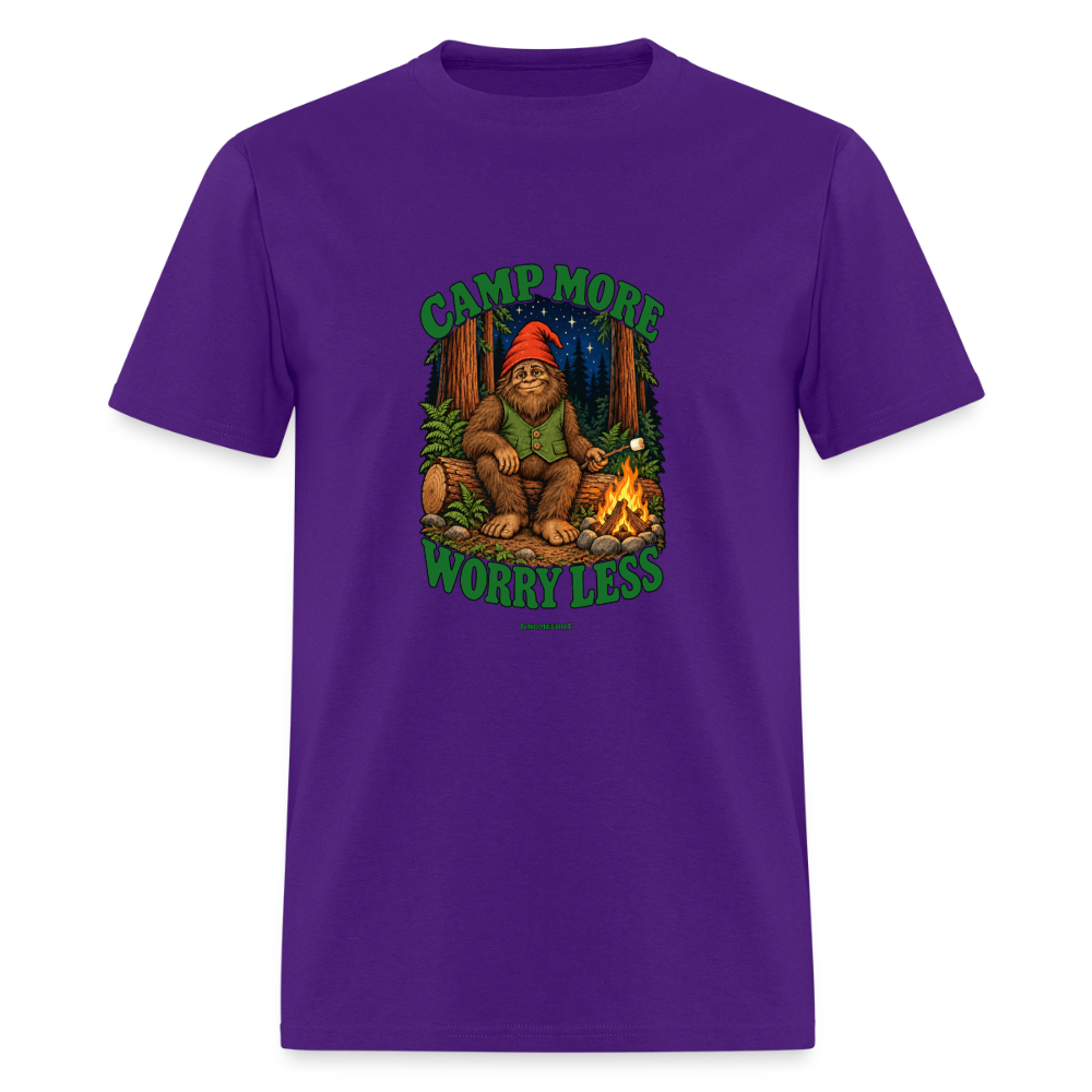 Camp More Worry Less Gnomefoot Men's T-Shirt - purple