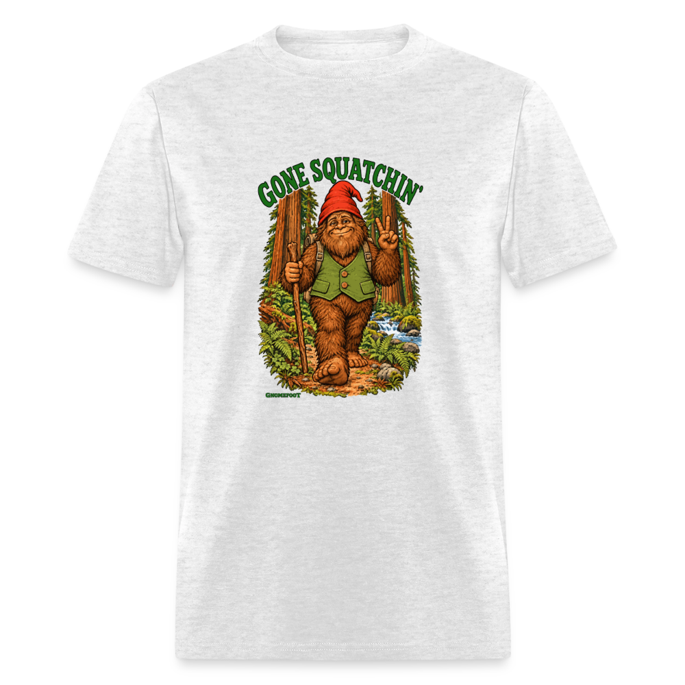 Gone Squatchin Gnomefoot Men's T-Shirt - light heather gray