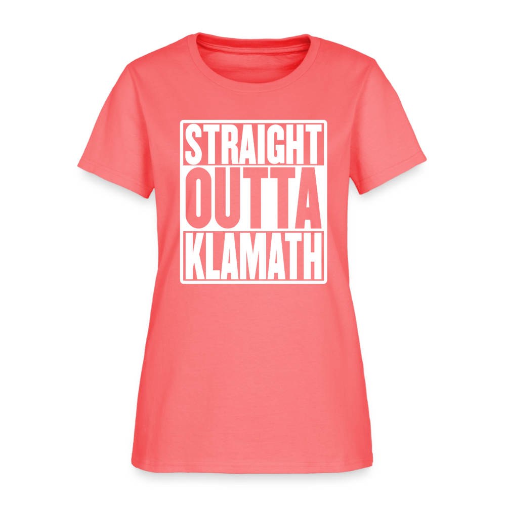 Straight Outta Klamath Women's T-Shirt - coral