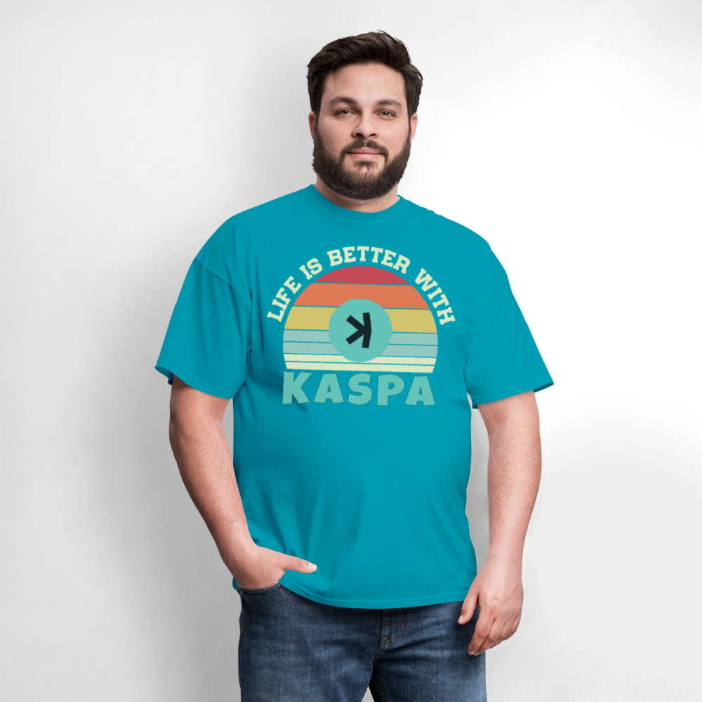 Life is better with Kaspa T-shirt - turquoise