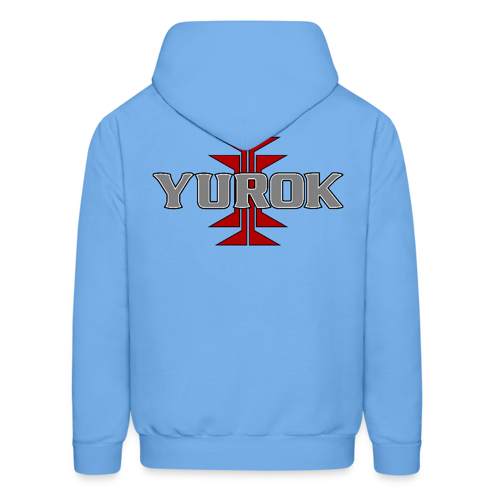 Yurok with Frogs Foot Men's Hoodie - carolina blue