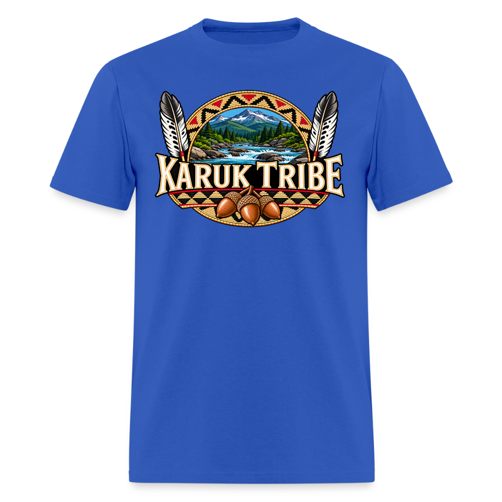 Karuk Tribe Acorn Design Men's T-Shirt - royal blue