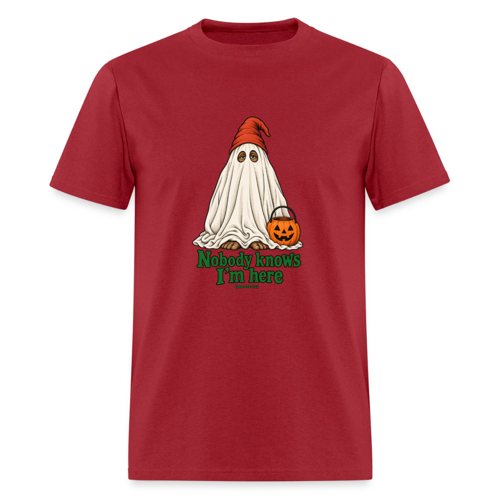 Nobody Knows I’m Here Ghost Gnomefoot Men's T-Shirt - true red