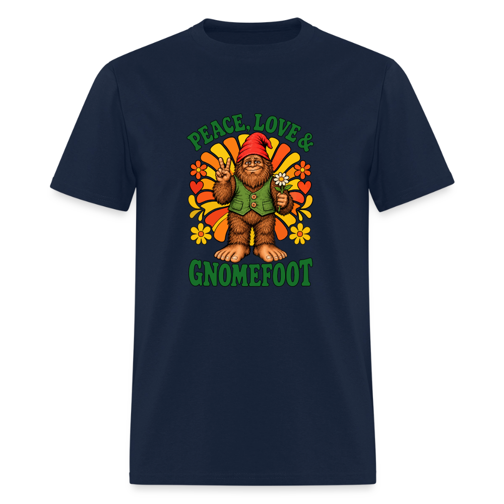 Peace Love and Gnomefoot Men's T-Shirt - navy