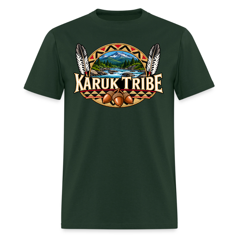 Karuk Tribe Acorn Design Men's T-Shirt - forest green