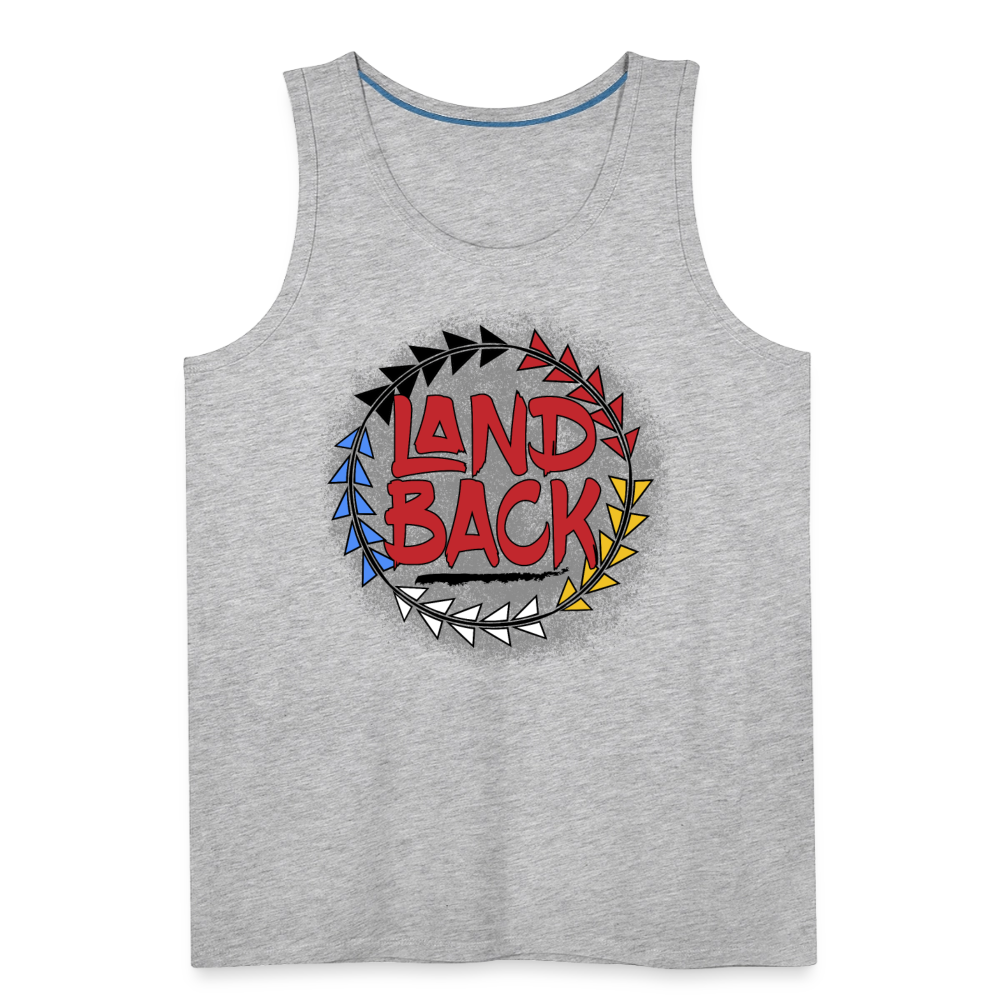 #LandBack Men’s Premium Tank - heather gray