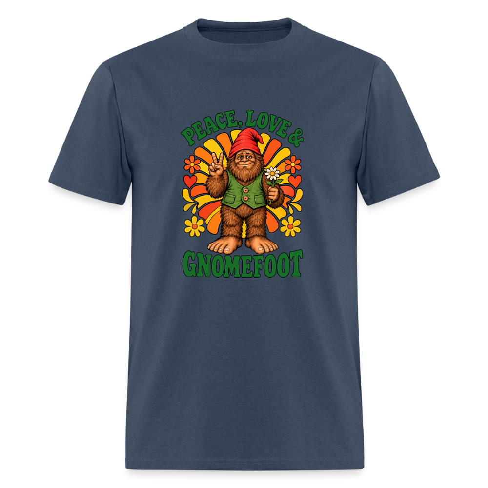 Peace Love and Gnomefoot Men's T-Shirt -  blue dusk