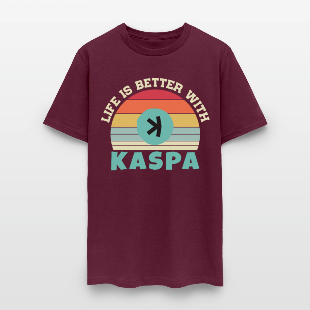 Life is better with Kaspa T-shirt - burgundy