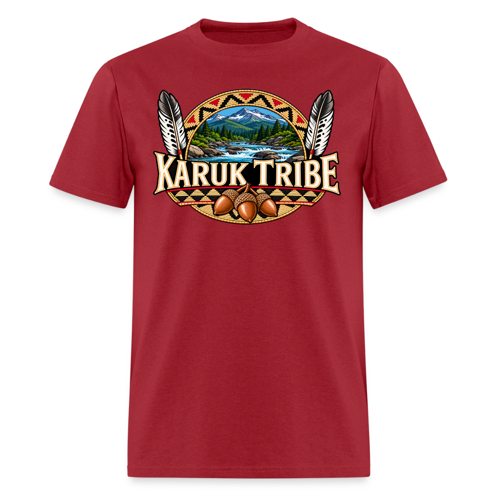 Karuk Tribe Acorn Design Men's T-Shirt - true red
