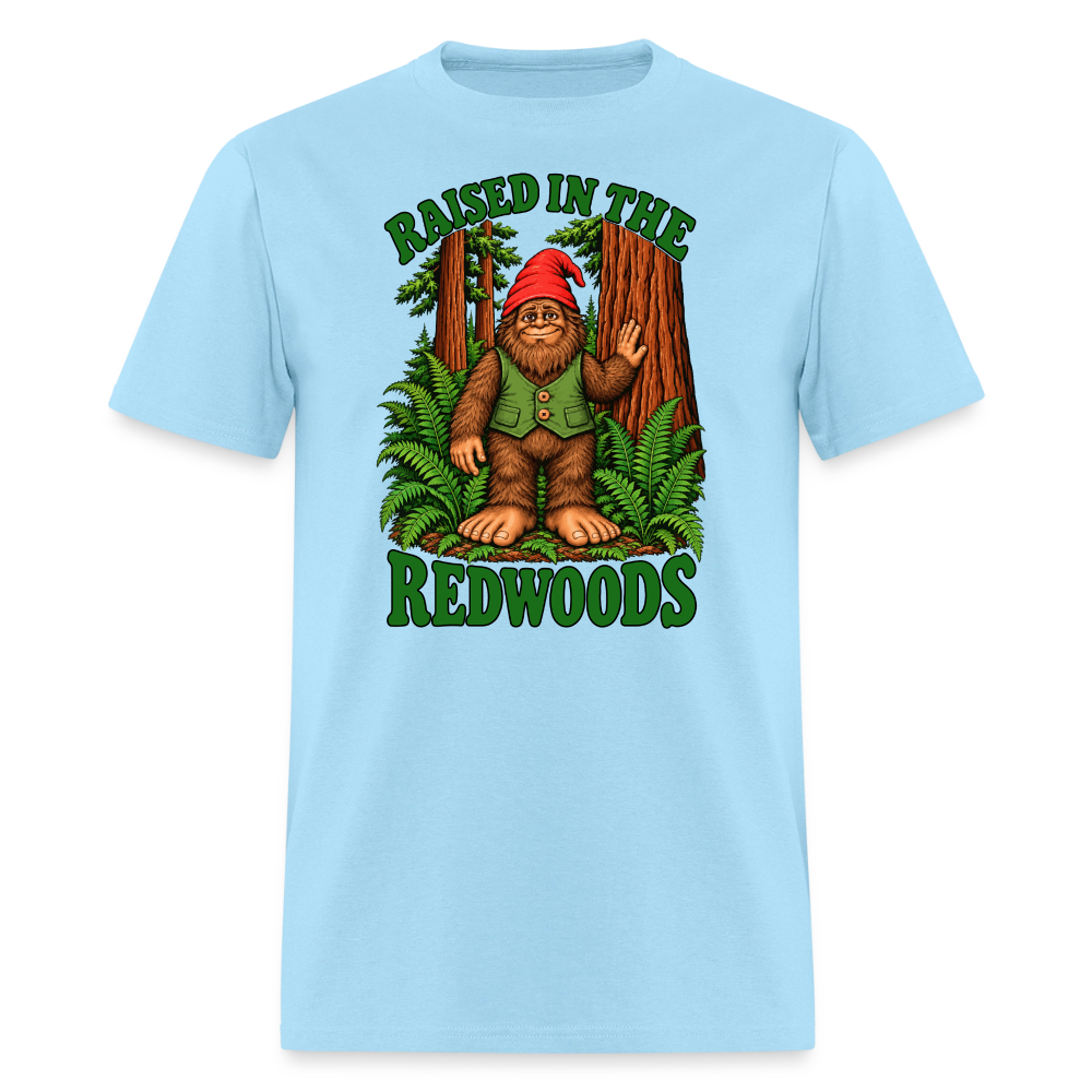 Gnomefoot Raised in the Redwoods Men's T-Shirt - powder blue