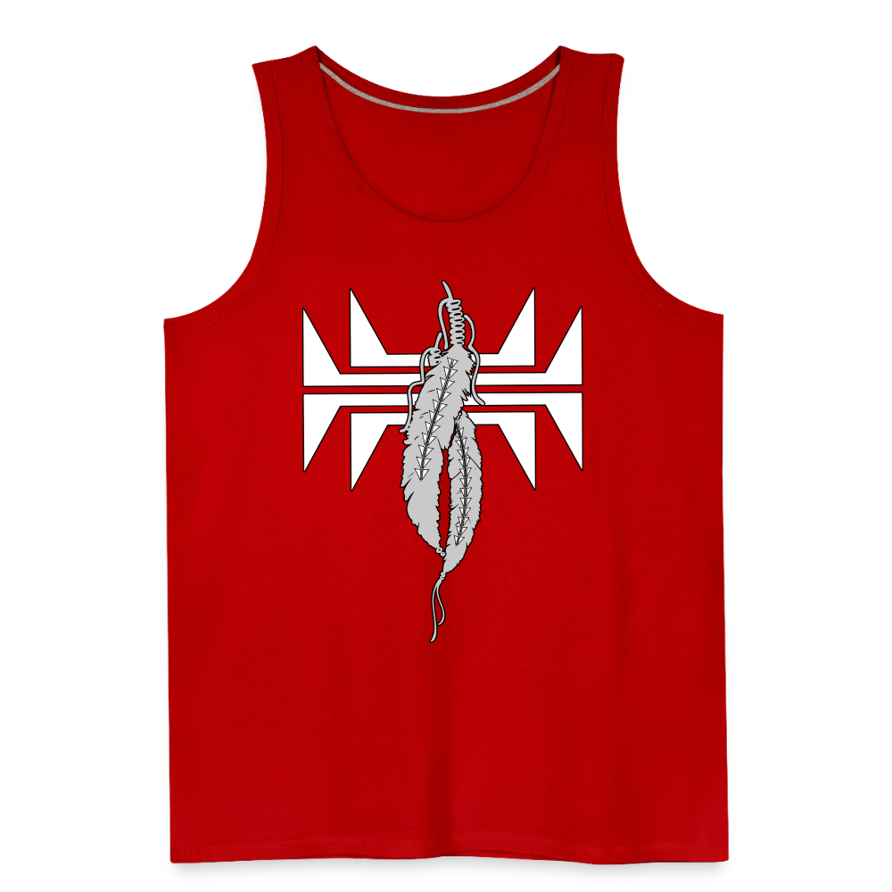 Frog Feathers Men’s Premium Tank - red