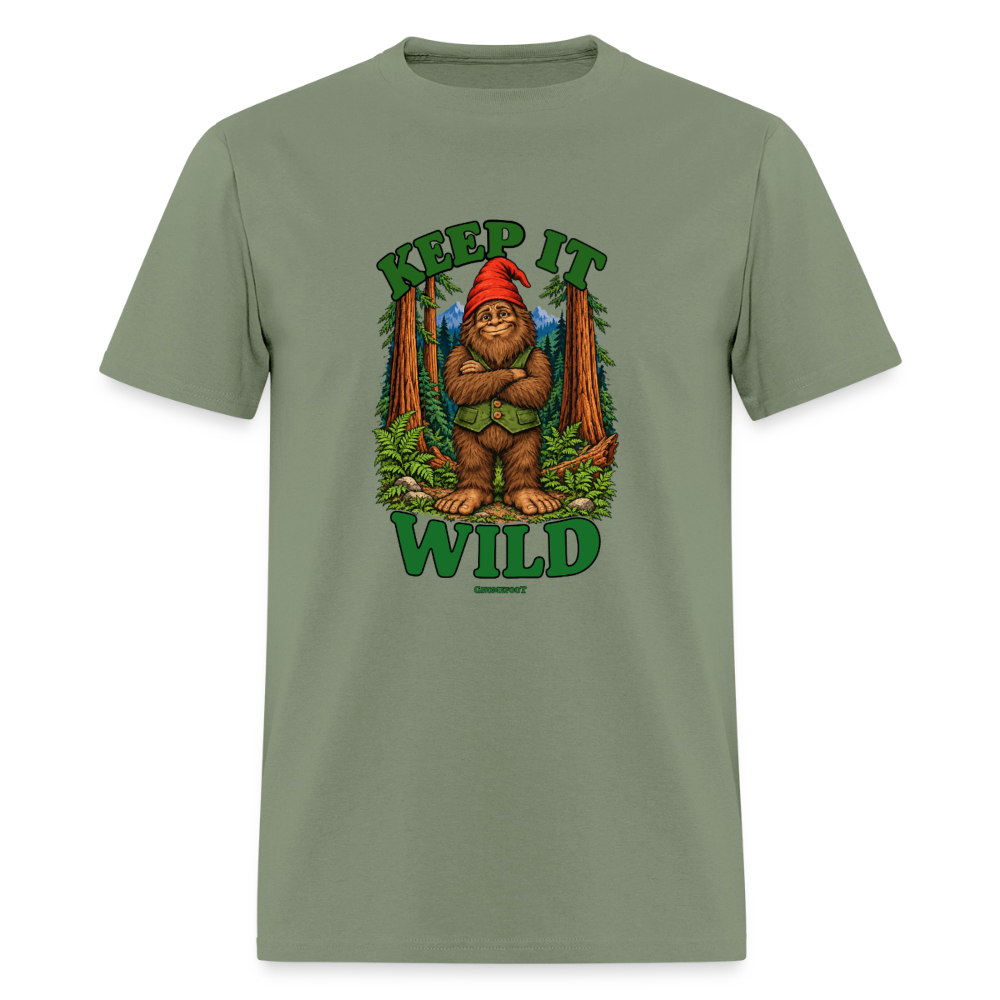 Keep It Wild Gnomefoot Men's T-Shirt - military green