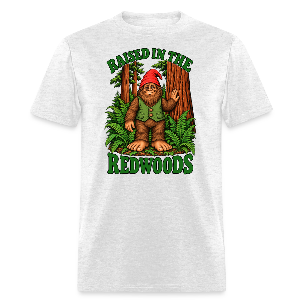 Gnomefoot Raised in the Redwoods Men's T-Shirt - light heather gray