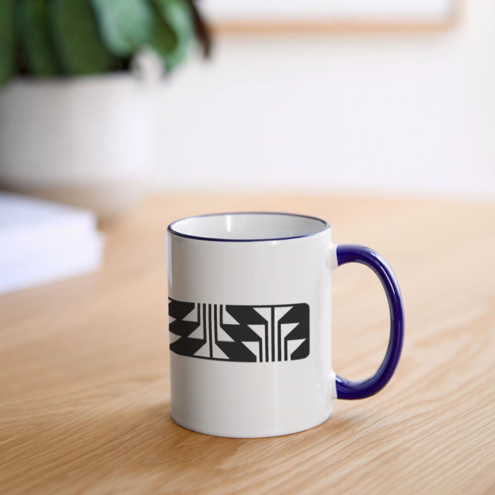 Frog Foot Panel Panoramic Mug - white/cobalt blue
