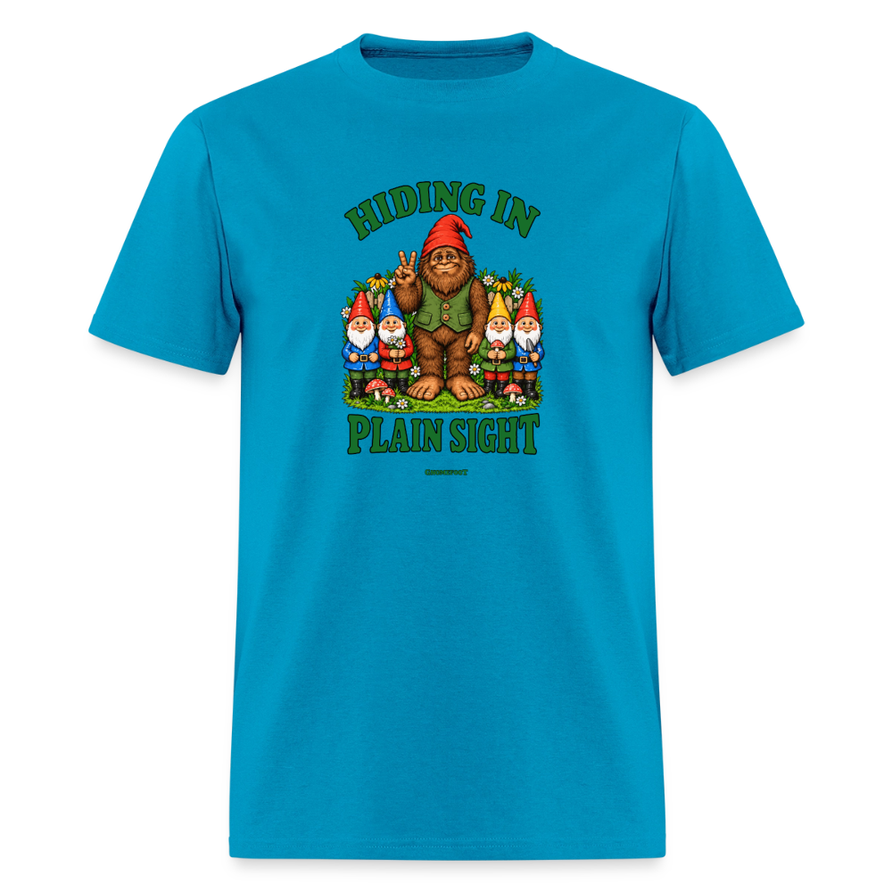 Hiding In Plain Sight Gnomefoot Men's T-Shirt - turquoise