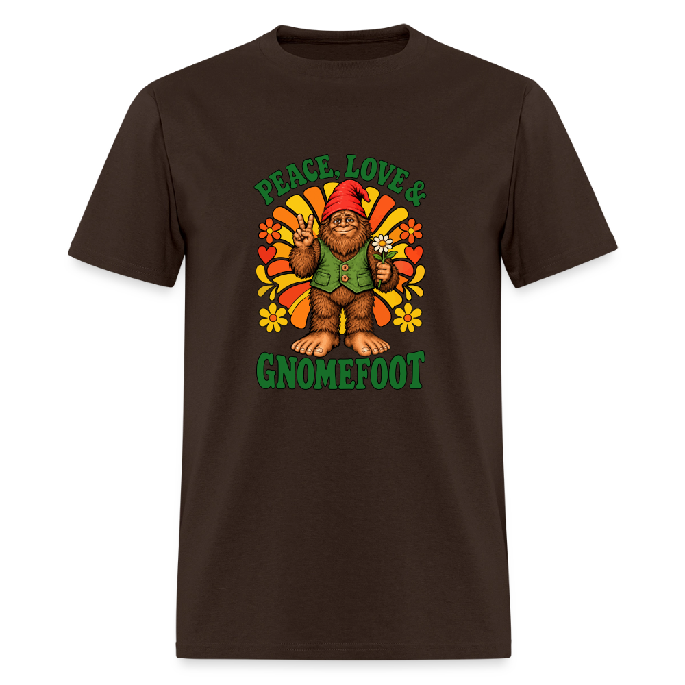 Peace Love and Gnomefoot Men's T-Shirt - brown