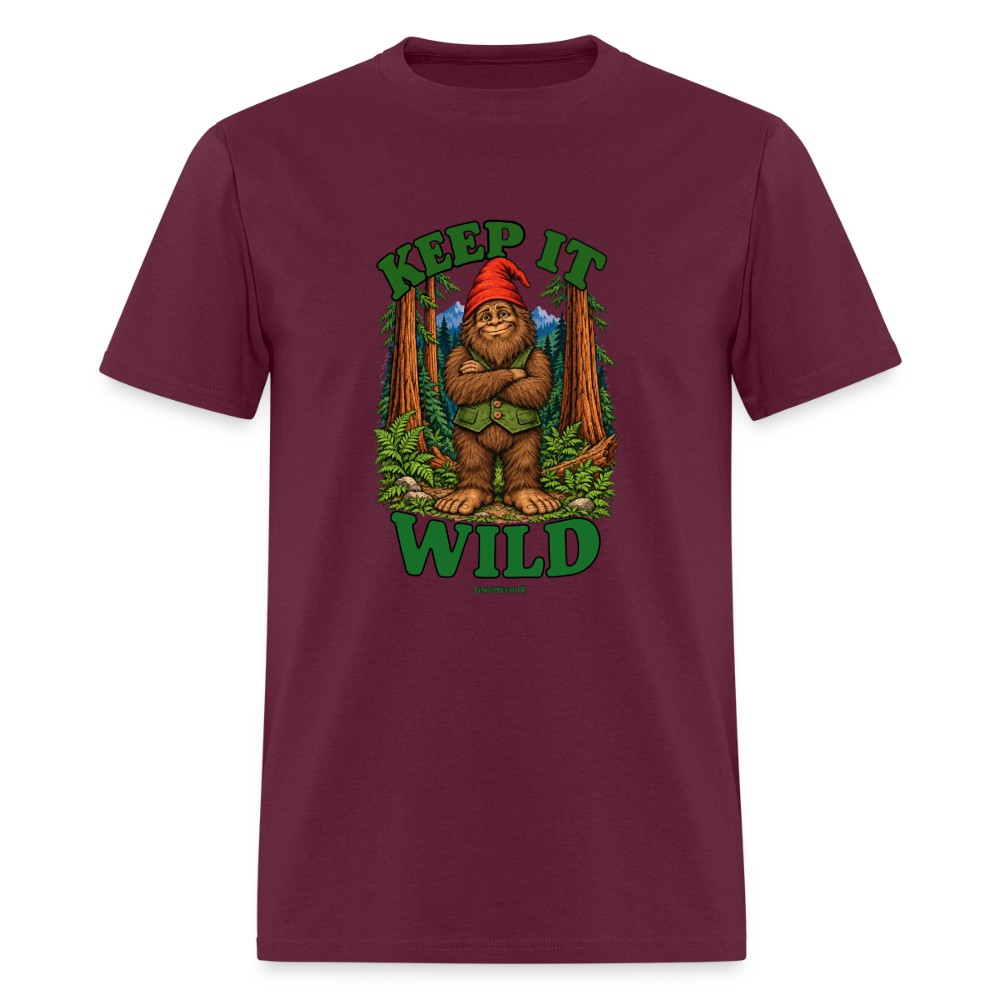 Keep It Wild Gnomefoot Men's T-Shirt - burgundy