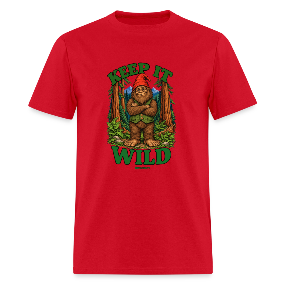 Keep It Wild Gnomefoot Men's T-Shirt - red
