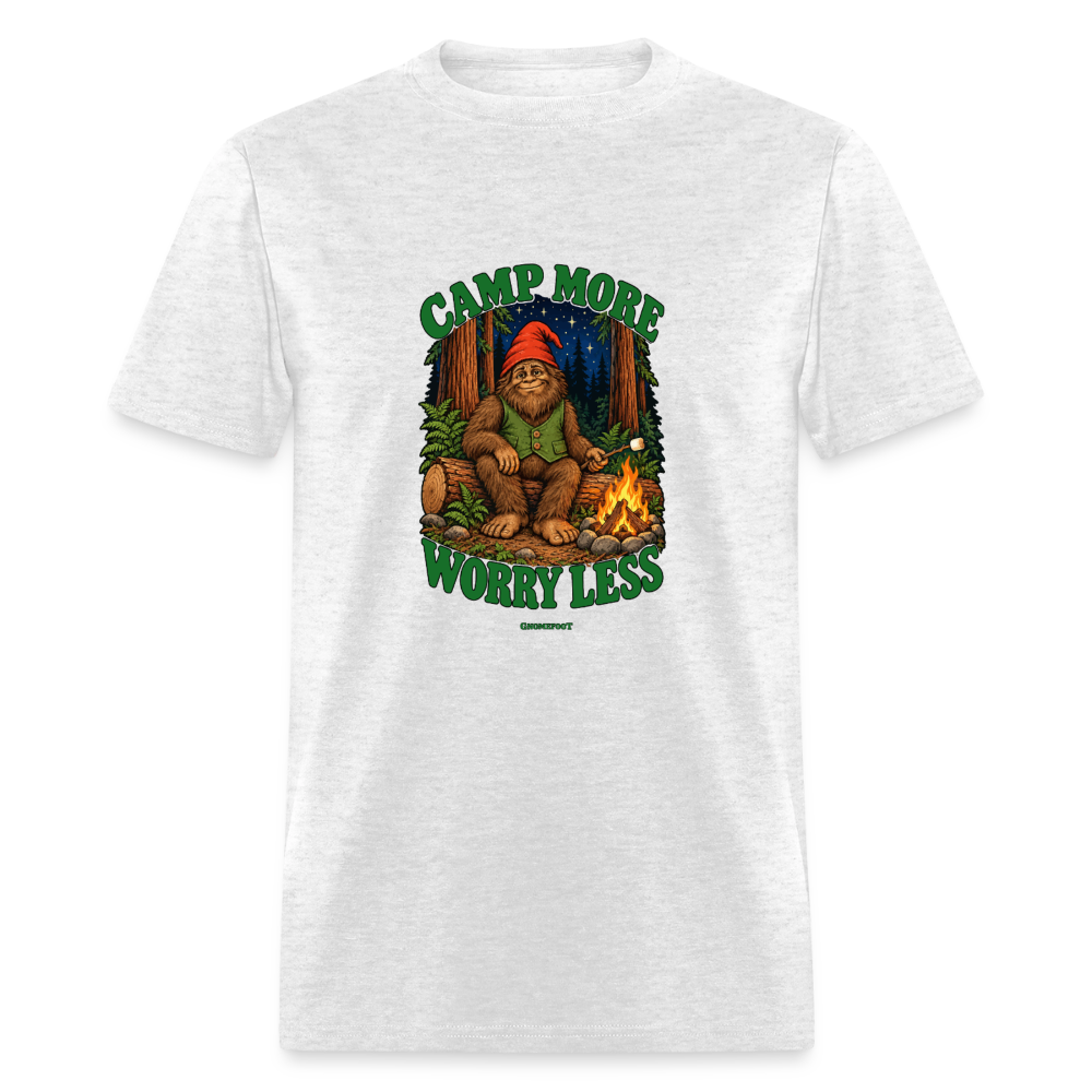 Camp More Worry Less Gnomefoot Men's T-Shirt - light heather gray