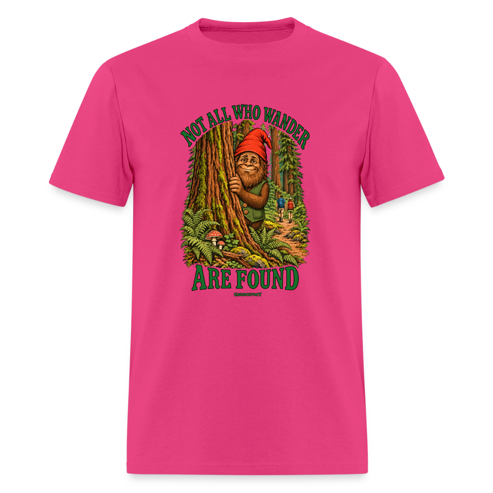 Not All Who Wander Are Found Gnomefoot Men's T-Shirt - fuchsia