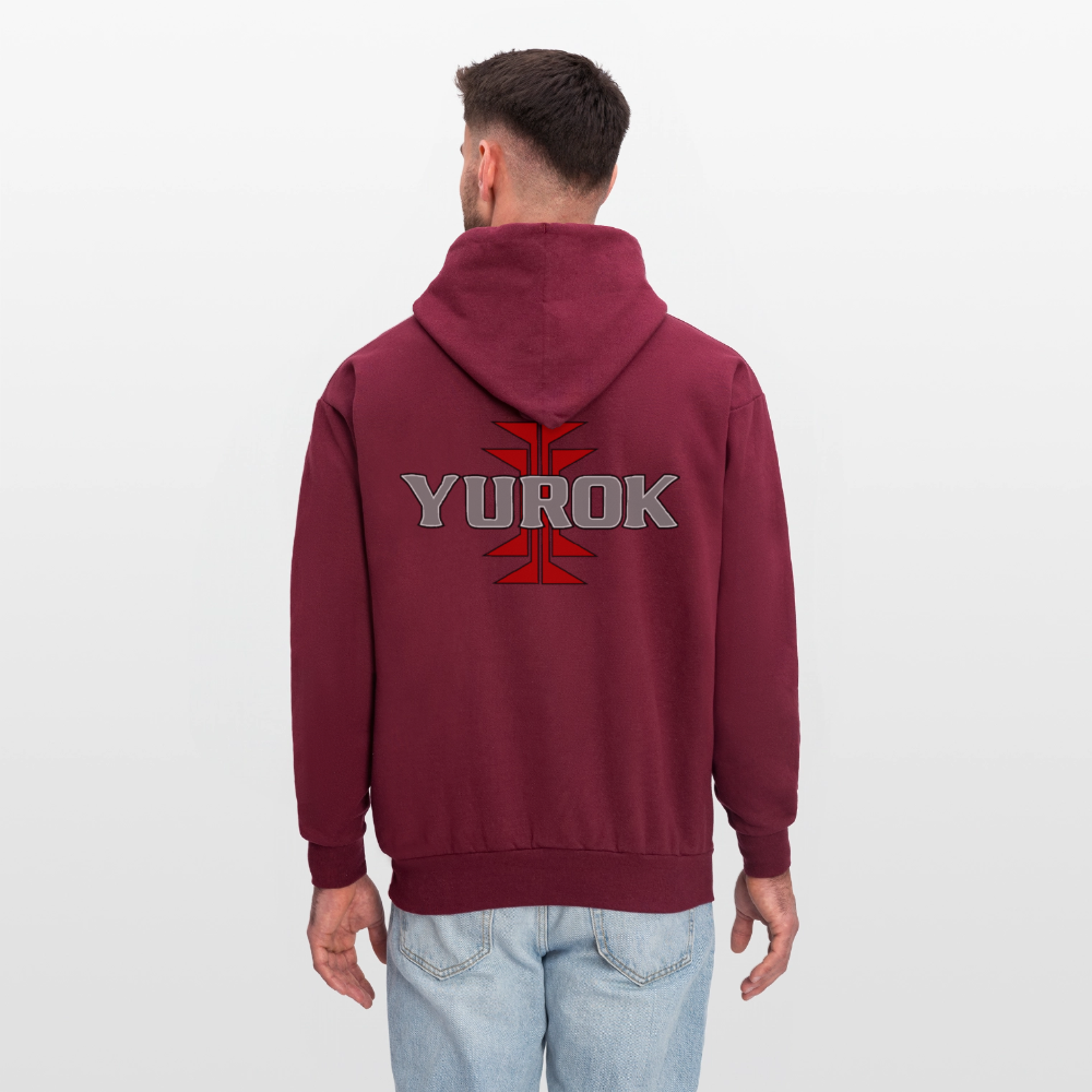 Yurok with Frogs Foot Men's Hoodie - burgundy