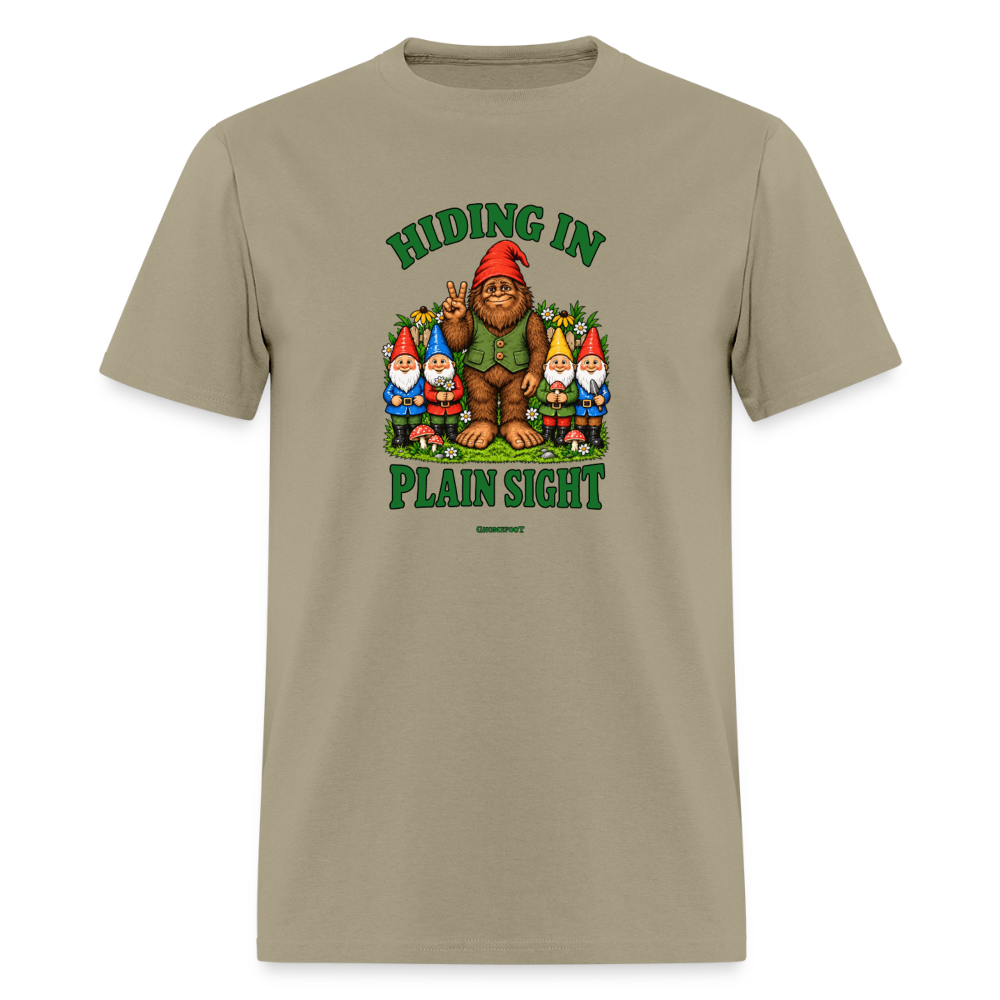 Hiding In Plain Sight Gnomefoot Men's T-Shirt - khaki
