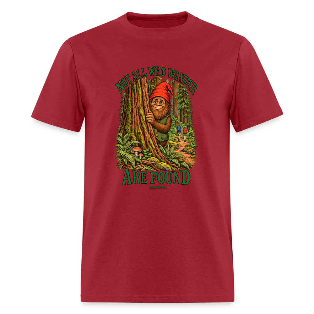 Not All Who Wander Are Found Gnomefoot Men's T-Shirt - true red