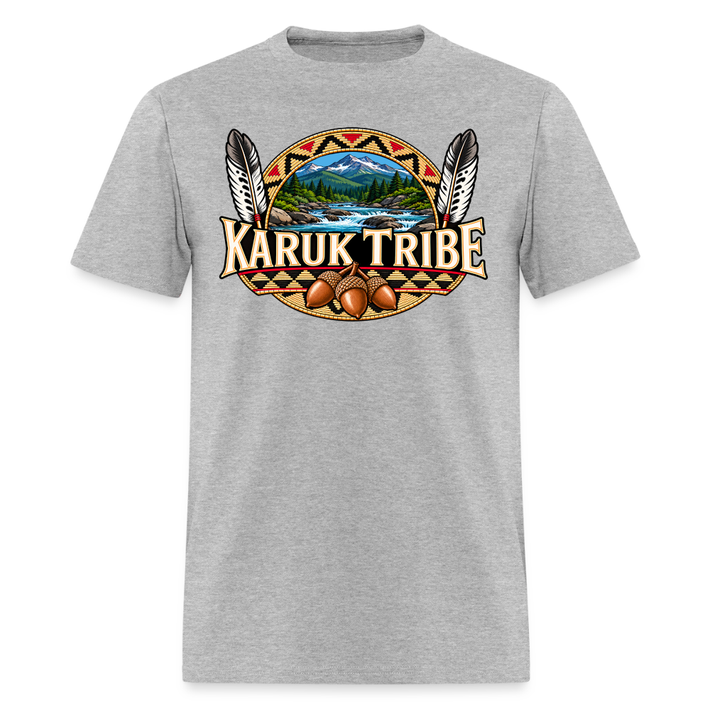 Karuk Tribe Acorn Design Men's T-Shirt - heather gray