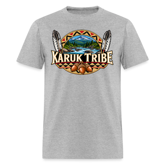 Karuk Tribe Acorn Design Men's T-Shirt - heather gray