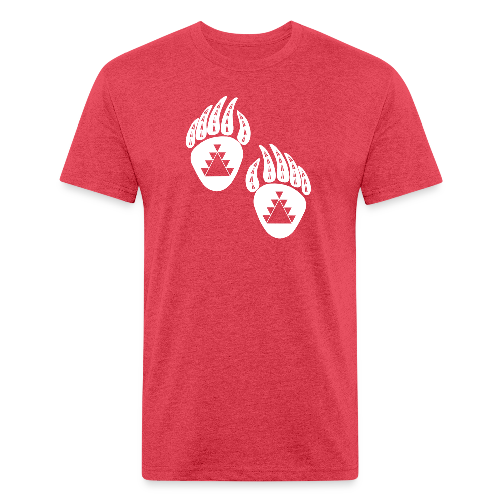 Bear Claws Fitted Cotton/Poly T-Shirt by Next Level - heather red