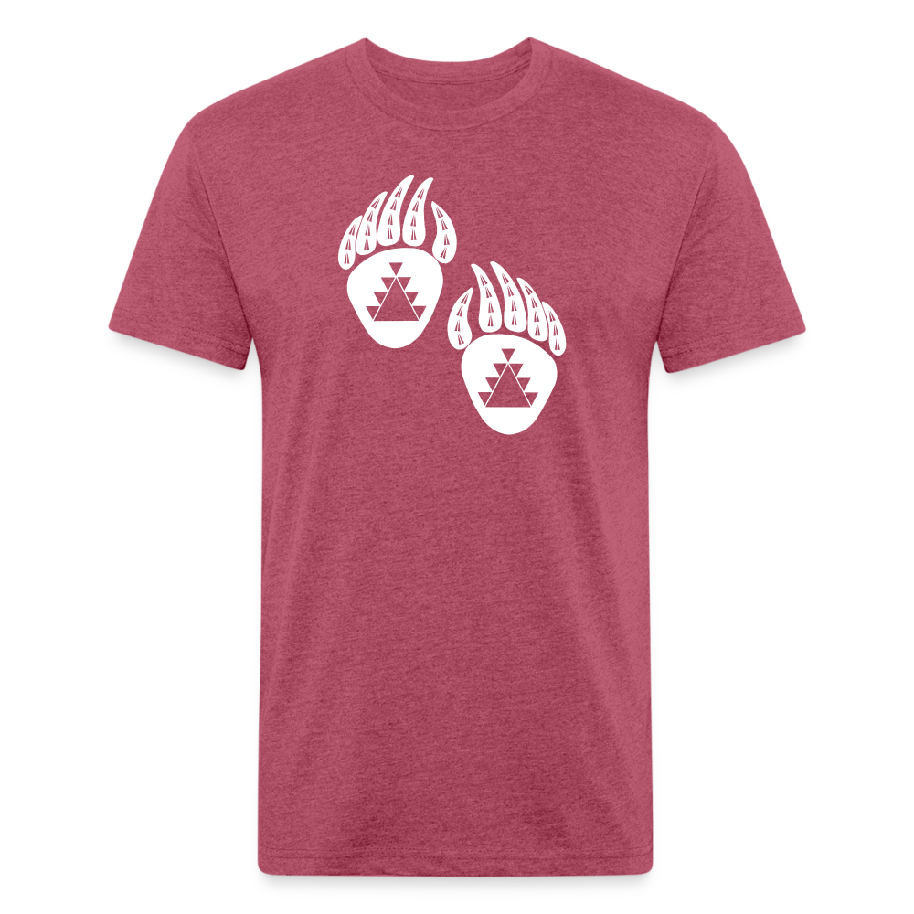 Bear Claws Fitted Cotton/Poly T-Shirt by Next Level - heather burgundy