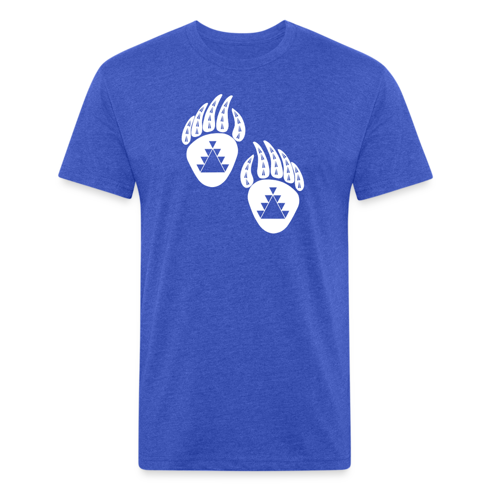 Bear Claws Fitted Cotton/Poly T-Shirt by Next Level - heather royal