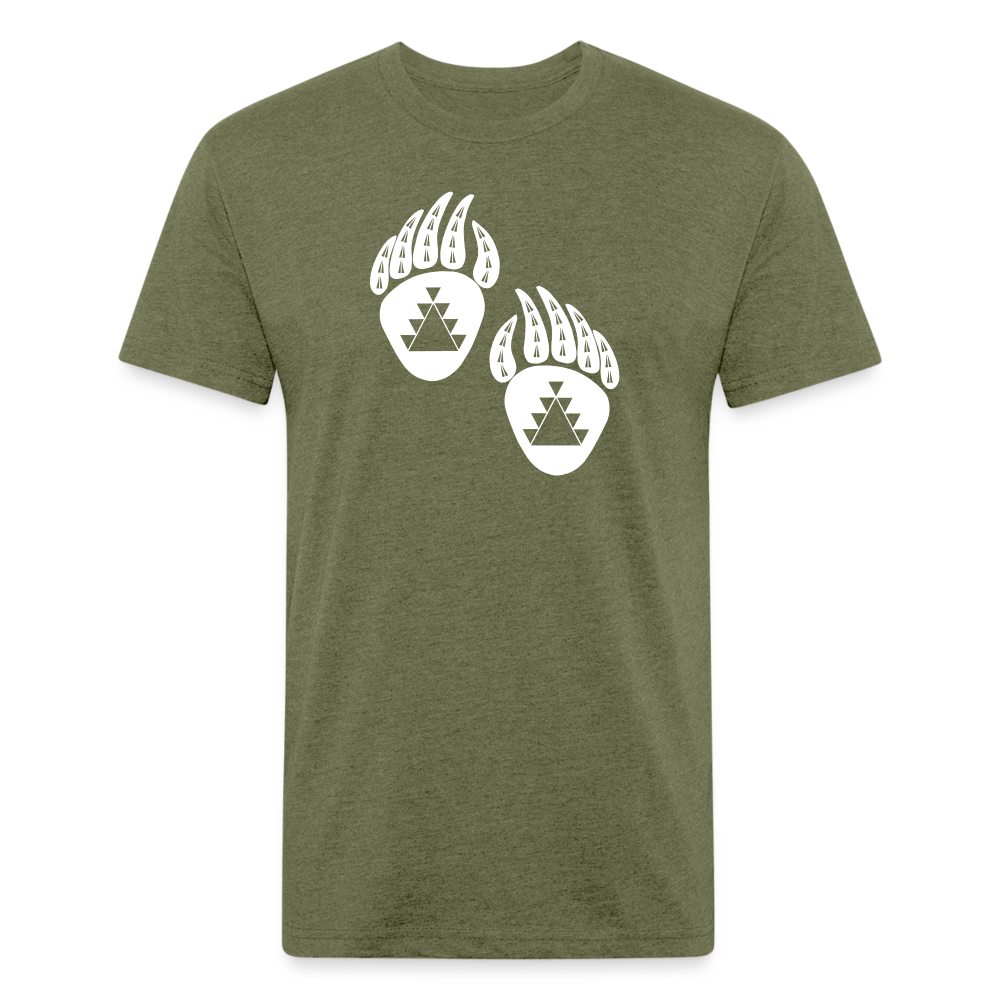 Bear Claws Fitted Cotton/Poly T-Shirt by Next Level - heather military green